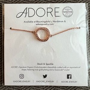 ADORE Swarovski Circle Rose Gold Bracelet NWT